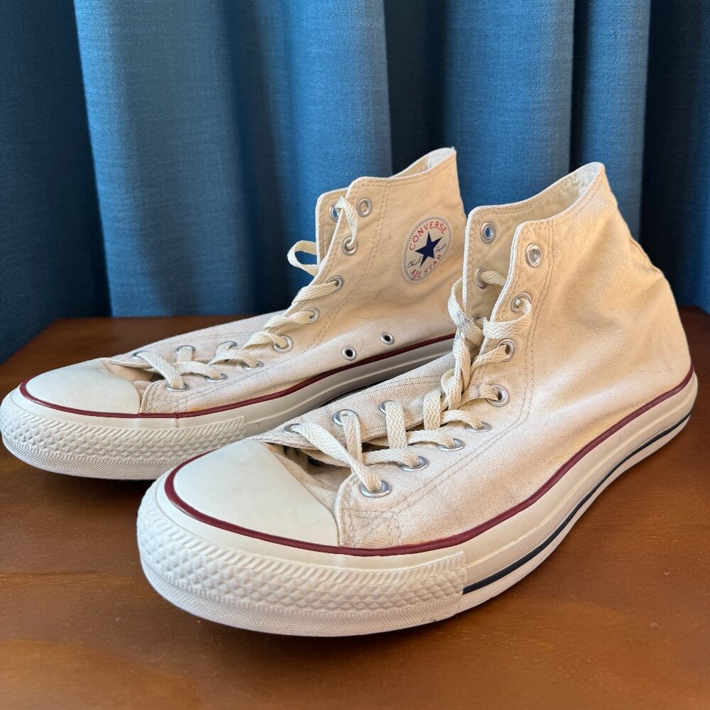 Vintage 70s Converse Deadstock Made In USA Chuck Taylor All Star Sneakers Cream